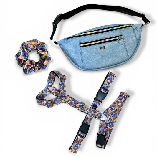 Pack Galguea (Arnés Antiescape + Riñonera + Scrunchie)