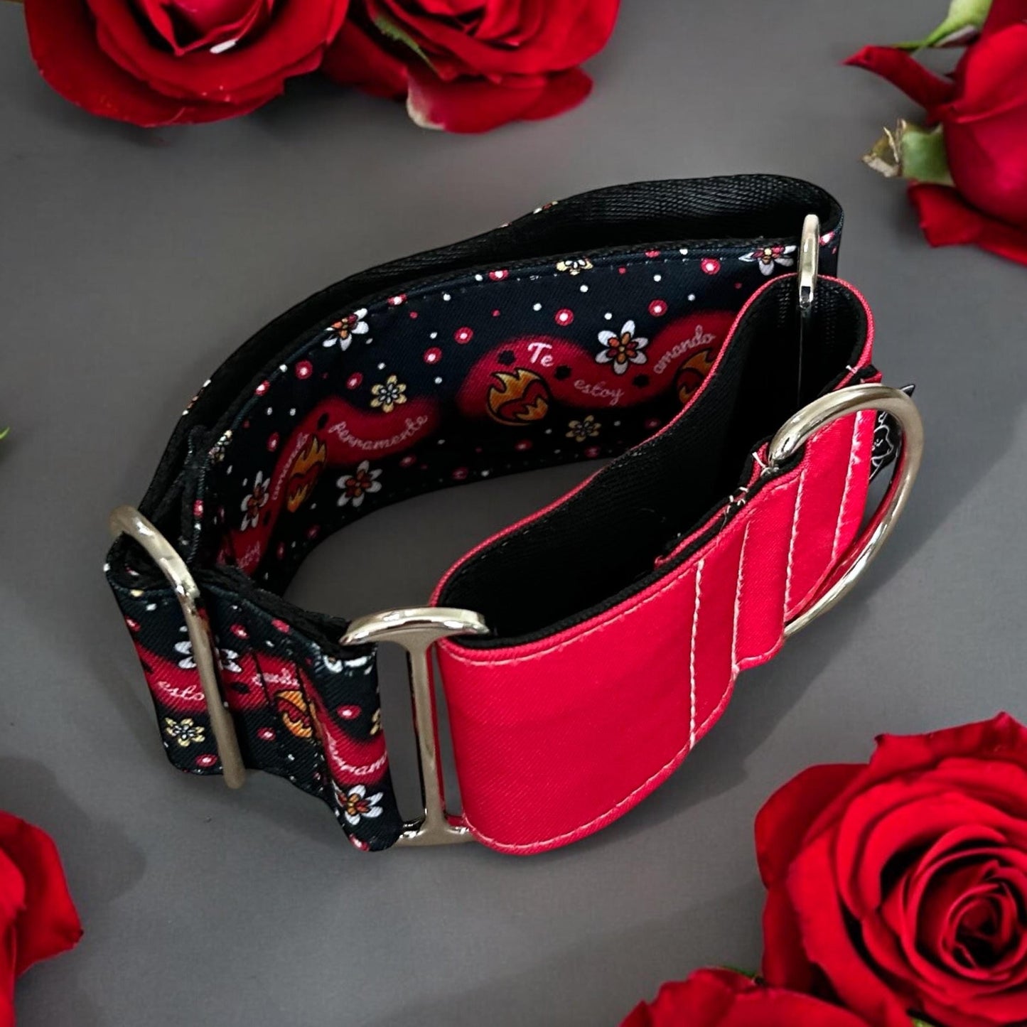 Collar Martingale Te Estoy Amando Perramente + Rojo